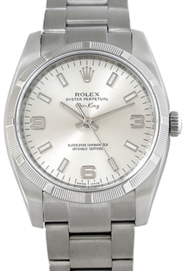 Rolex 114210 Steel on Oyster, Finely Engine Turned Bezel Steel, 3-6-9